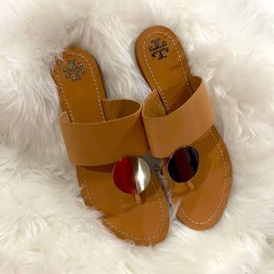 Tory Burch Paros Disk Sandal Natural Vachetta